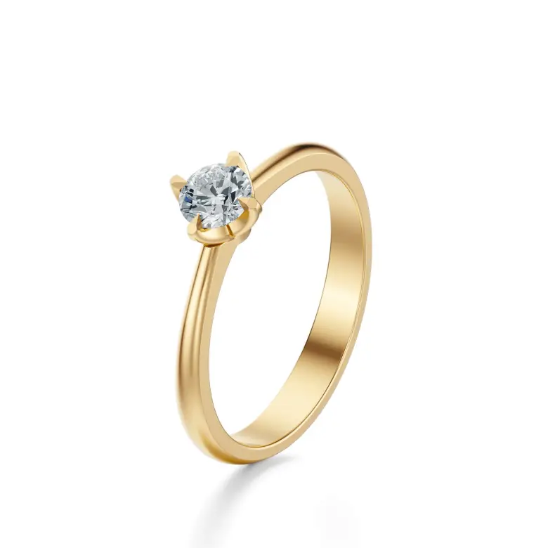 Pierścionek zaręczynowy złoty z diamentem Pierścionek zaręczynowy złoty z diamentem